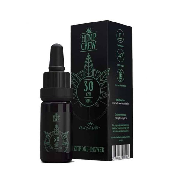 Hemp Crew-ACKTIVE-Zitrone-Ingwer-CBD Öl-30%-Tropfen-10ml